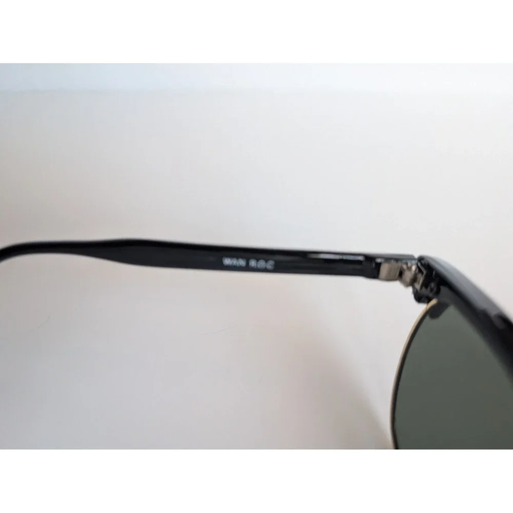 Clubmaster‎ Sunglasses Teal Black Marbled Gold Trim Taiwan ROC Retro